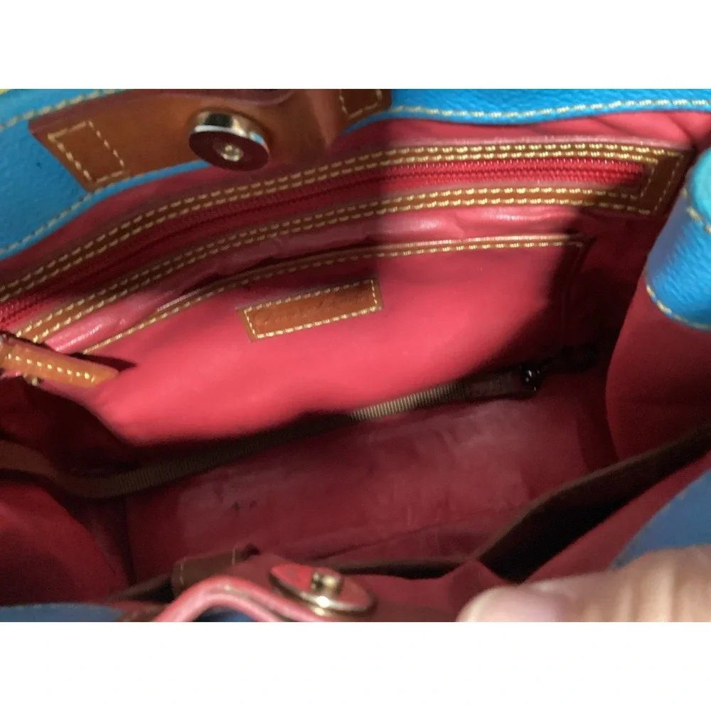 Dooney and Bourke Blue  Pebble Grain Leather Handbag